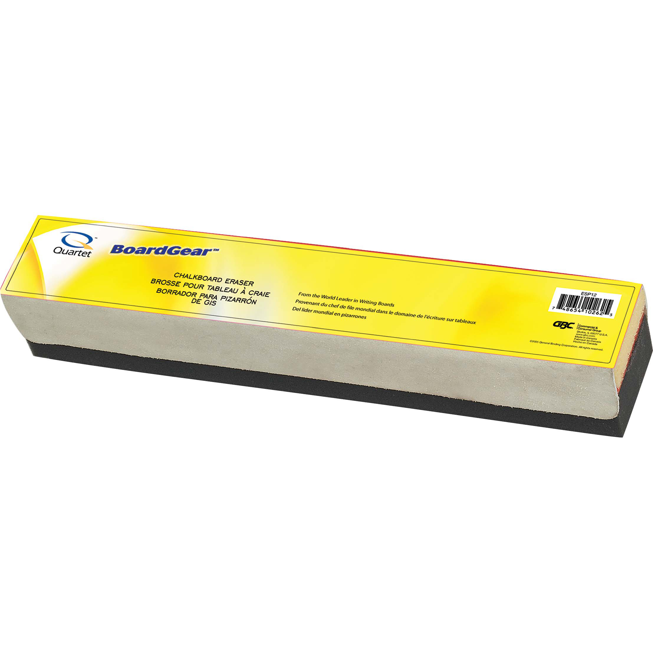 Quartet Little Giant Chalkboard Eraser, DoubleSewn Felt, 6w x 2d x 11