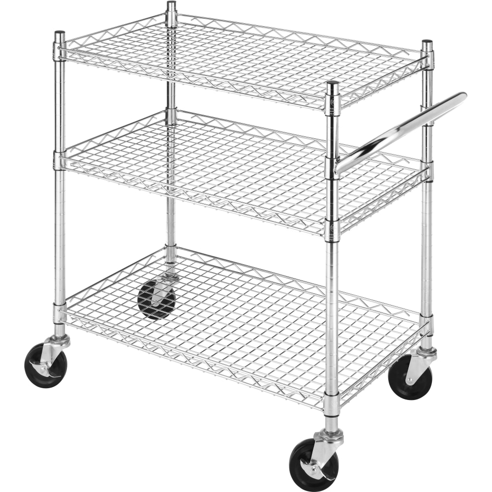 Whitmor Utility Cart 3 Shelf 250 lb Capacity 4 Casters Steel