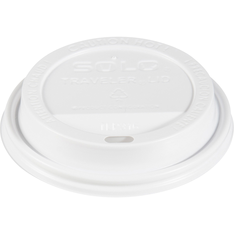 Solo Cup Traveler Dome Coffee Cup Lids, 1024 oz Size, Plastic, White