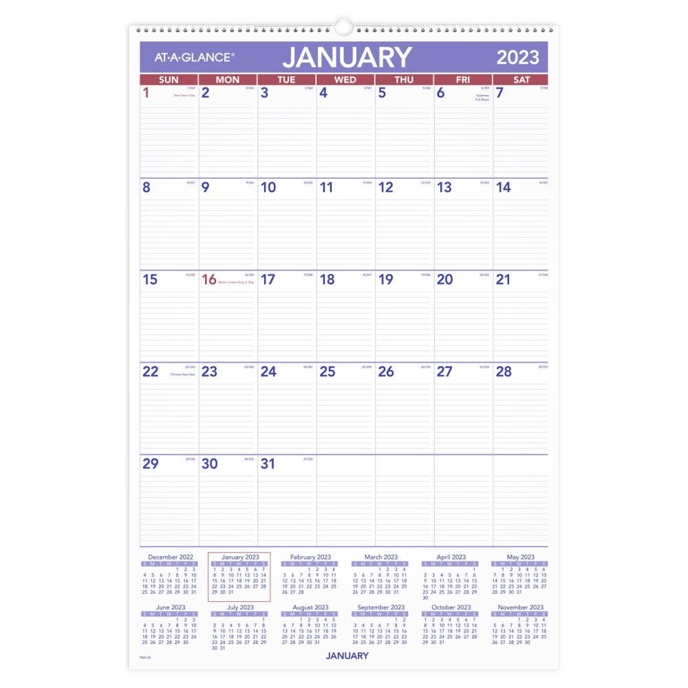 AT-A-GLANCE Monthly 2023 RY Wall Calendar, Large, 20" x 30