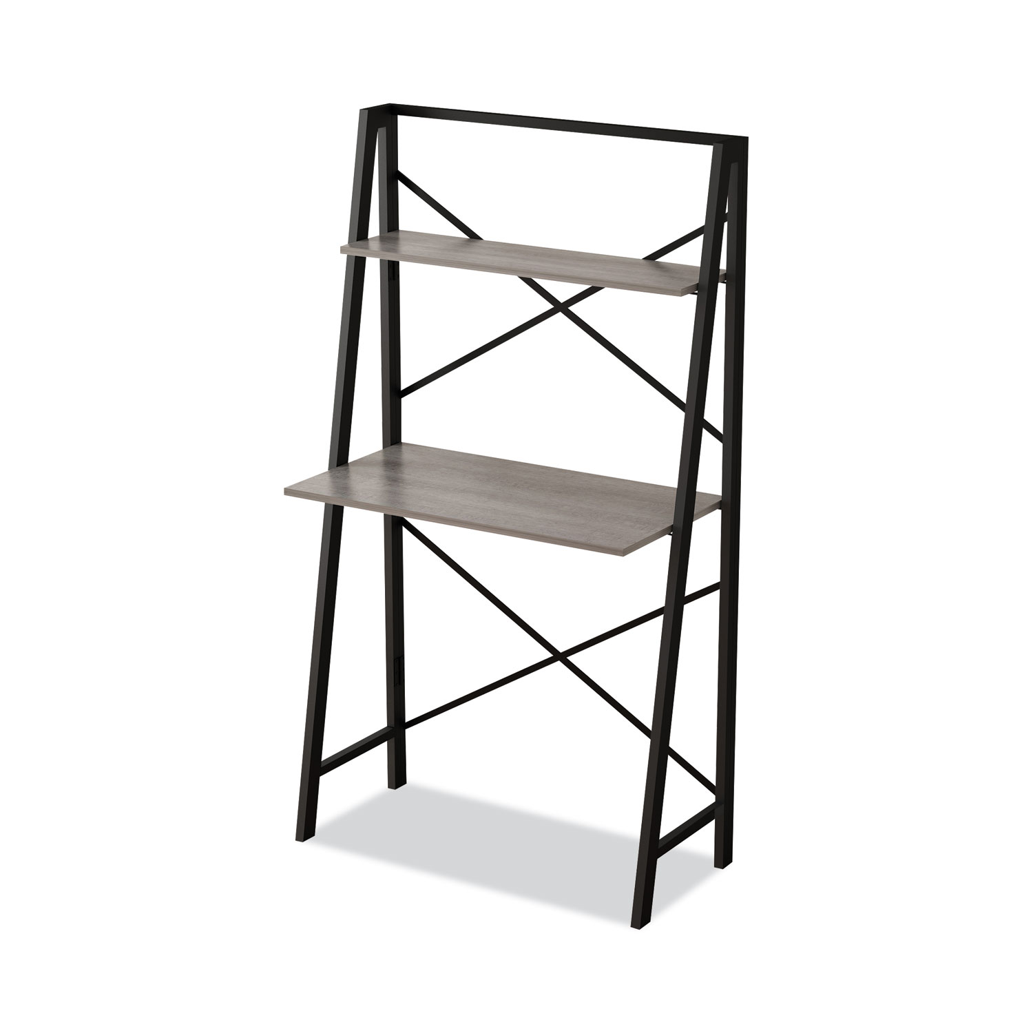 Homenations Folding Table Desk, 56.75" x 31.5" x 16", Brown/Black