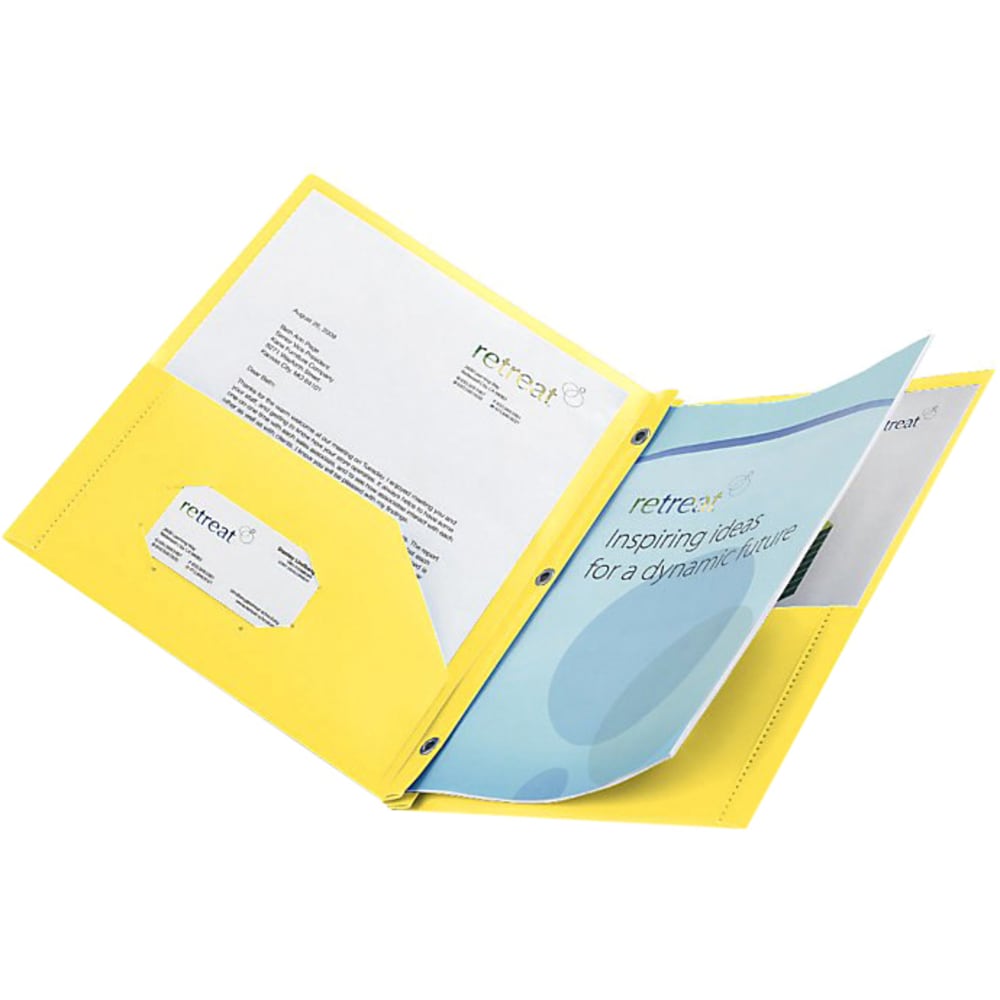 To Grade Folder 2-Pocket School-Grade Poly Folder with Prongs, Letter Size, Yellow ...