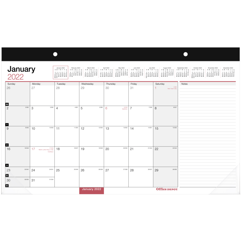 Monthly Desk Calendar 17 X 11 White January To December 2022 
