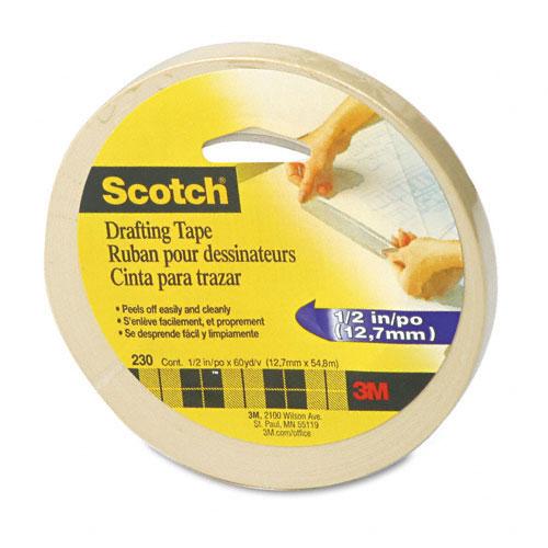 Scotch Drafting Tape, 1/2" x 60 Yards, 3" Core
