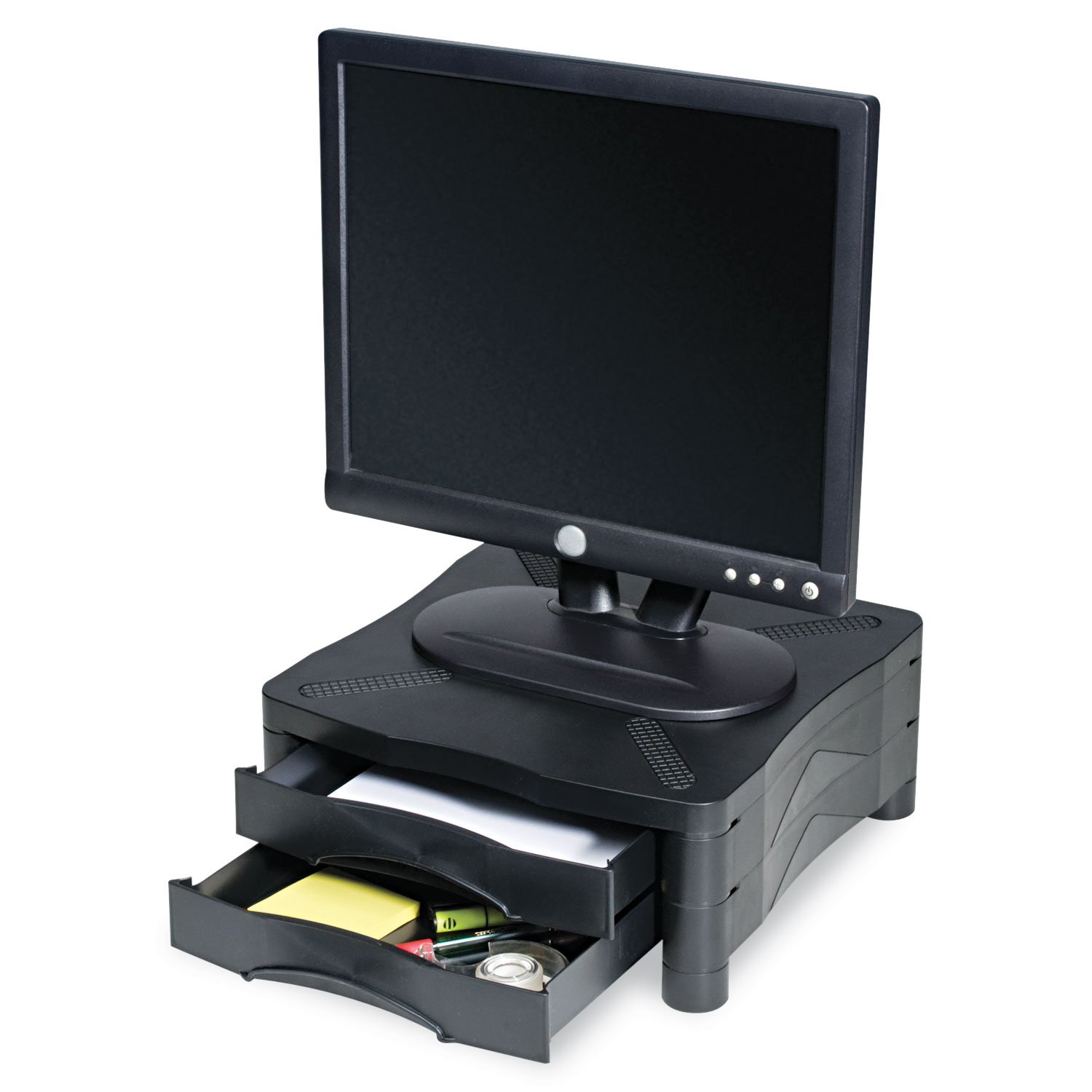 Kelly Computer Supply Monitor/Printer Stand w/2 Drawers,13 x 13 1/2 x 5 3/4, Black Kelly Computer Supply Monitor/Printer Stand w/2 Drawers,13 x 13 1/2 x 5 3/4, Black