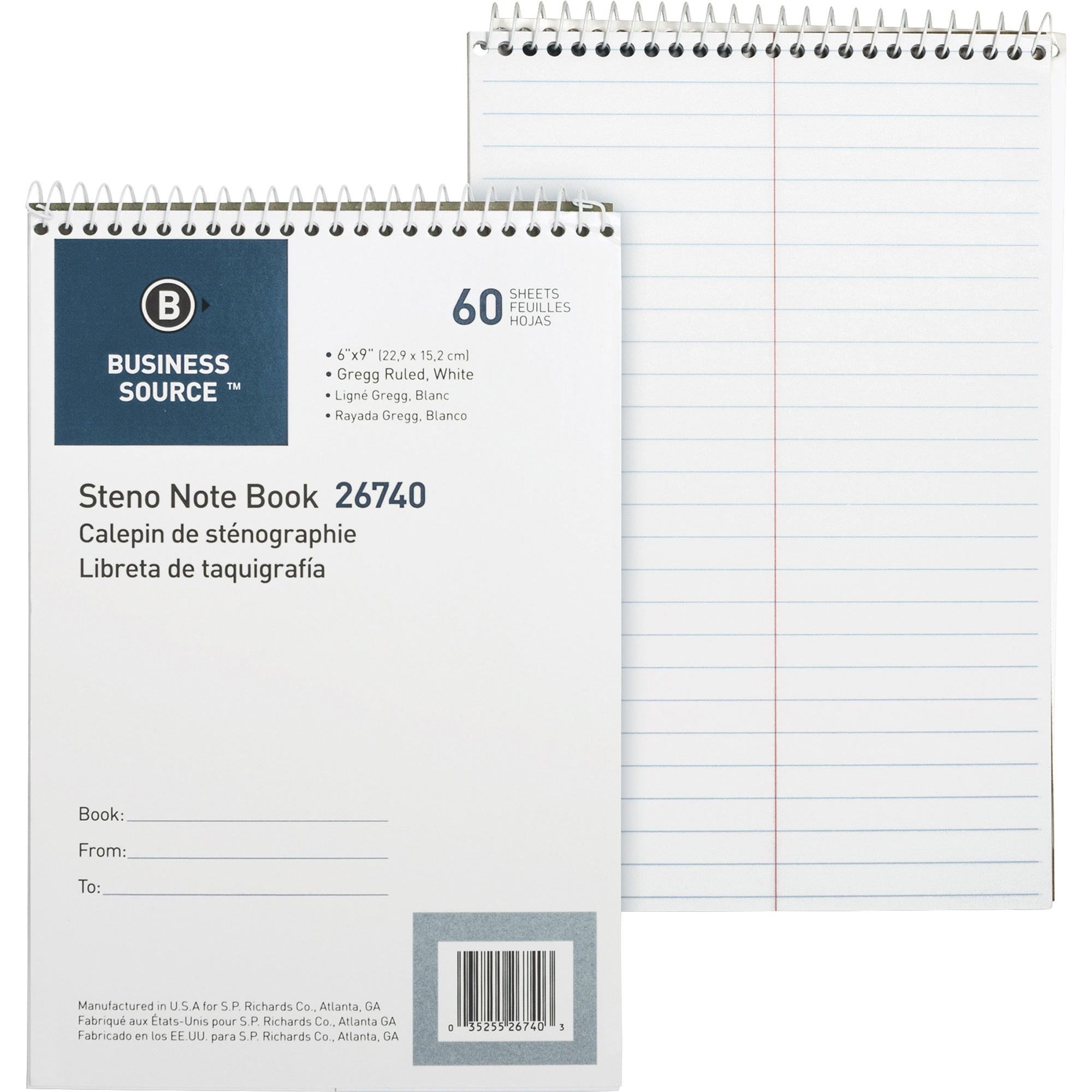Business Source Steno Pad BSN26740