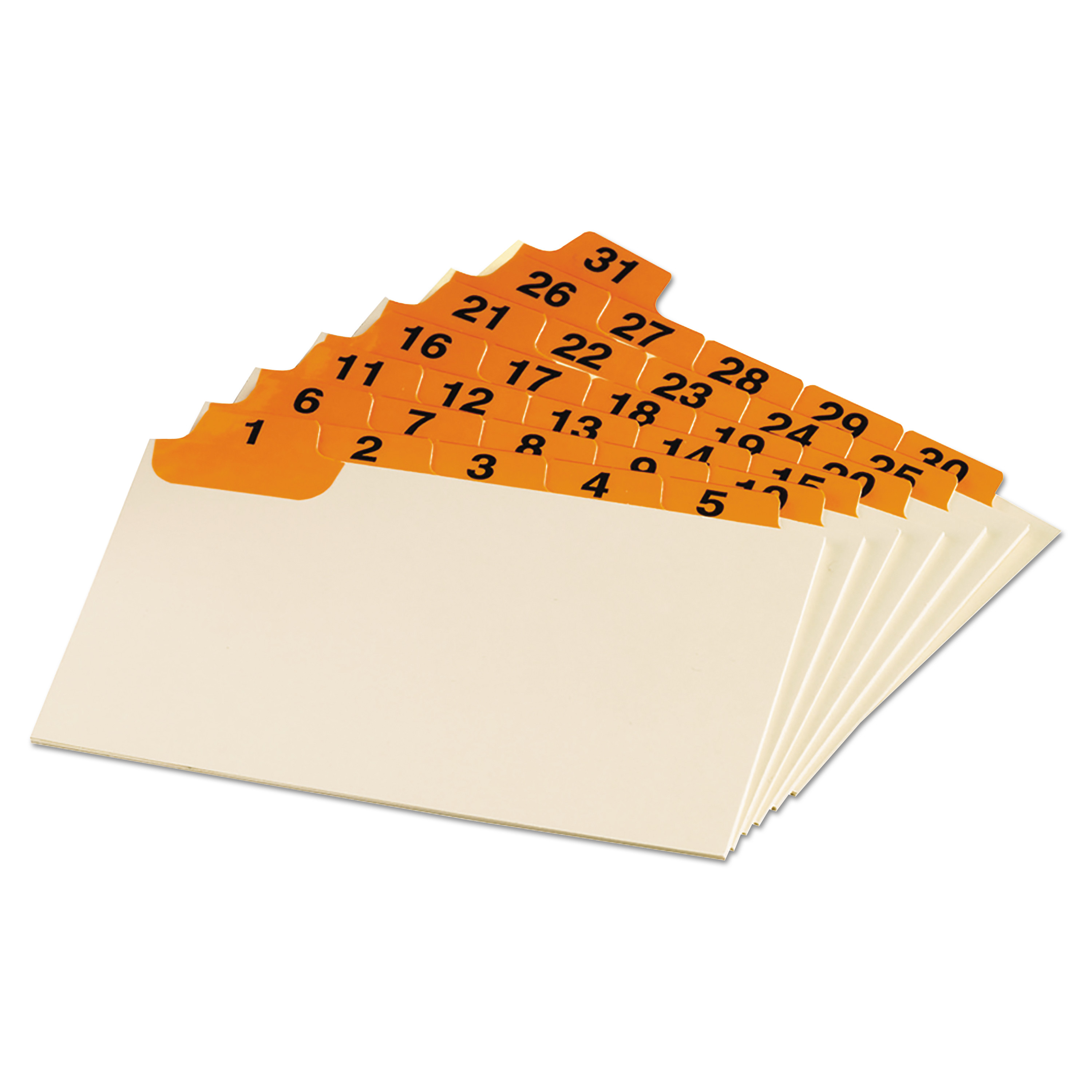 Oxford Manila Index Card Guides with Laminated Tabs, 1/5Cut Top Tab, 1