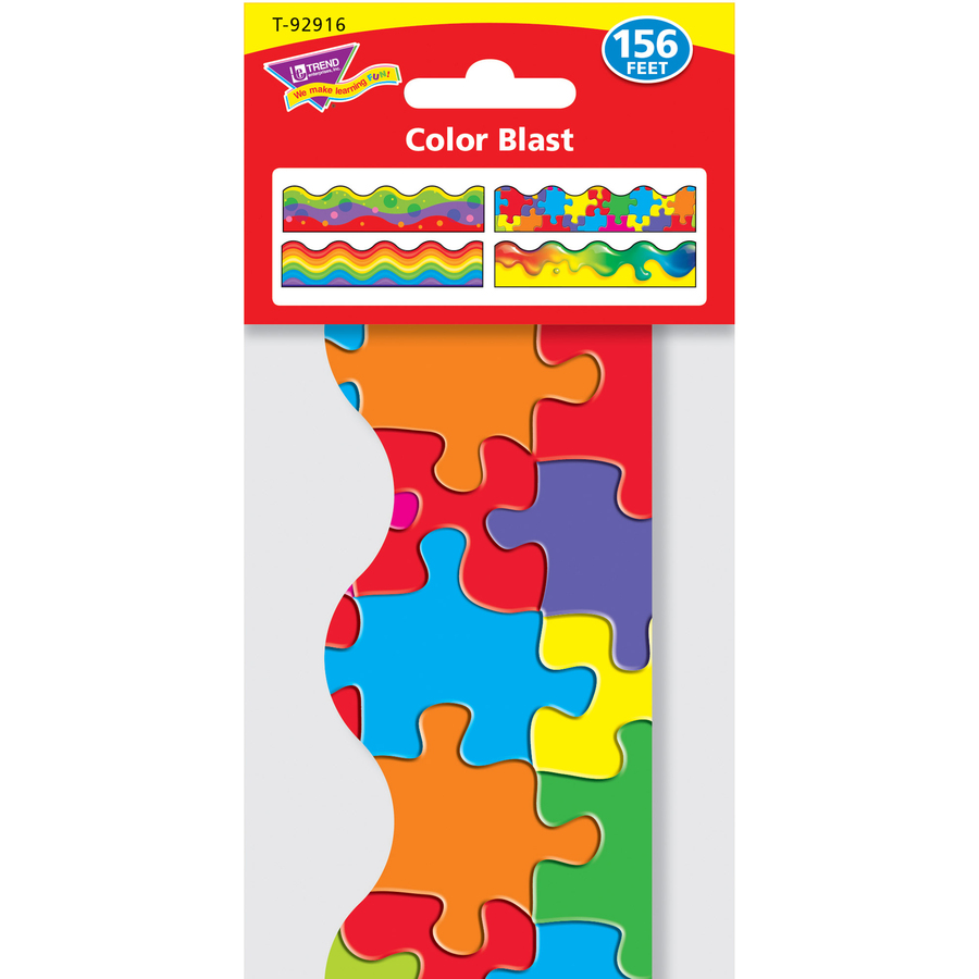 Trend Color Blast Bolder Borders Variety Pack - Jigsaw, Rainbow Gel ...