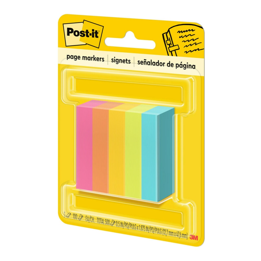 Post-it Page Marker Energetic Collection – 3 Blokken – 25x76 Mm – 100 Vellen Per Blok – Neongroen, Roze, Geel 5 miniatura