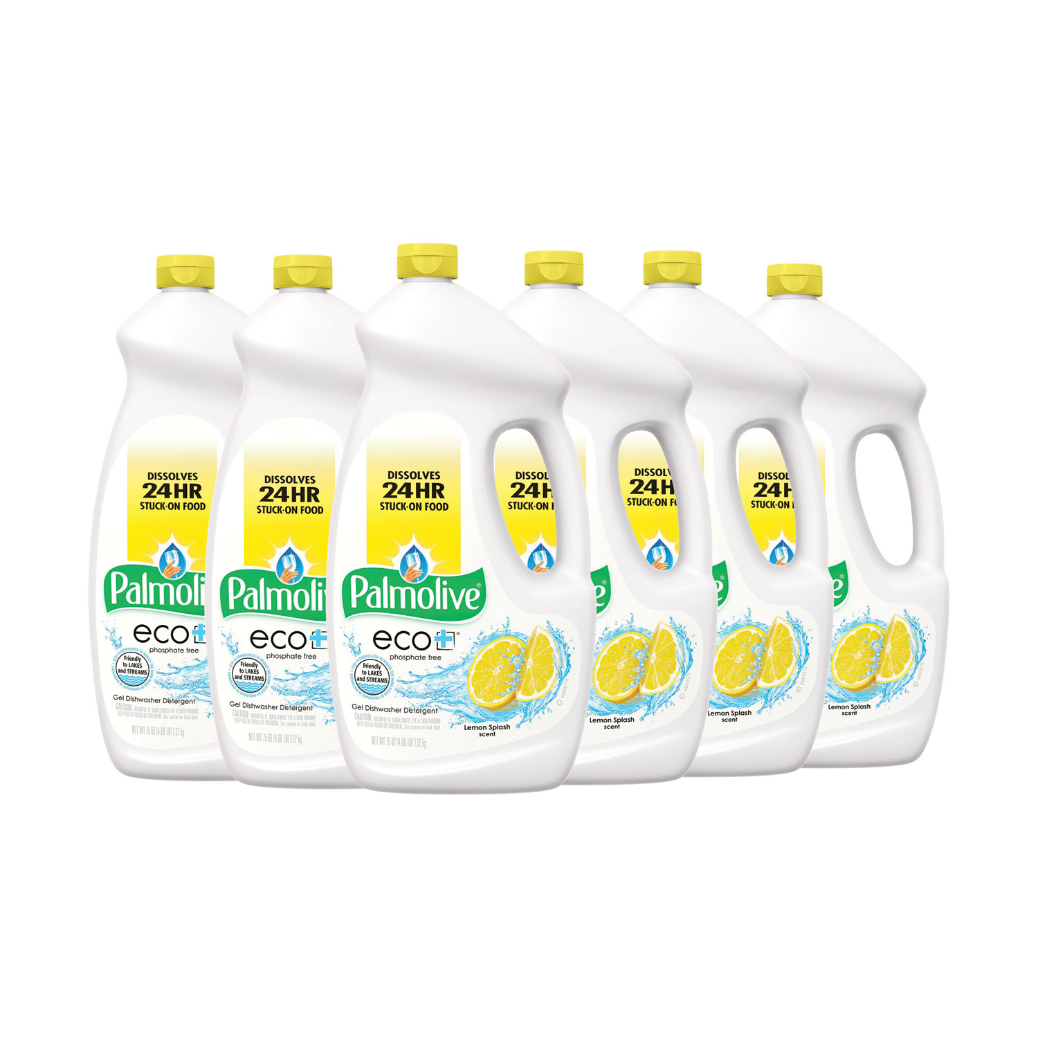 Palmolive Automatic Dishwashing Gel, Lemon, 75oz Bottle, 6/Carton