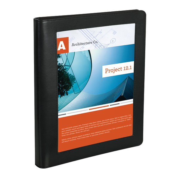 Premium Leatherette Presentation View 3Ring Binder, 1" Round Rings