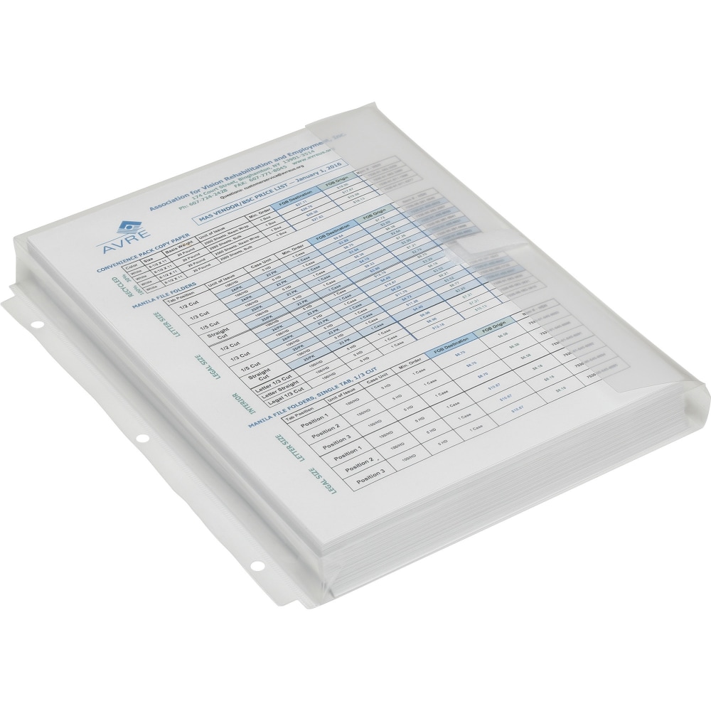 SKILCRAFT ThreeRing Expansion Clear File Jackets Letter 8 1/2" x