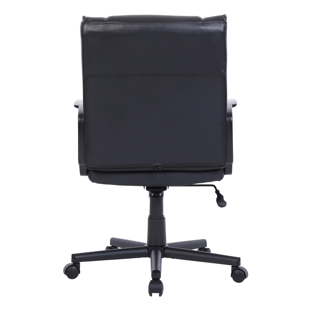 Rezzi Vegan Leather Mid-Back Manager Office Chair, Black