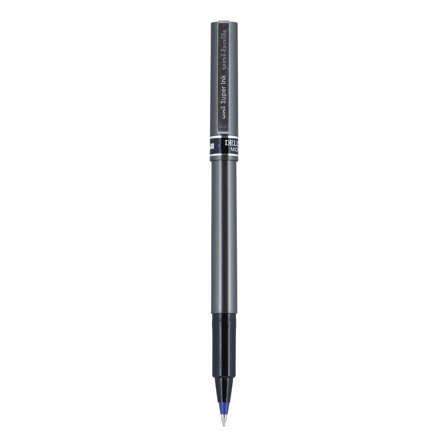 uniball Deluxe Roller Ball Pen, Stick, Micro 0.5 mm, Blue Ink