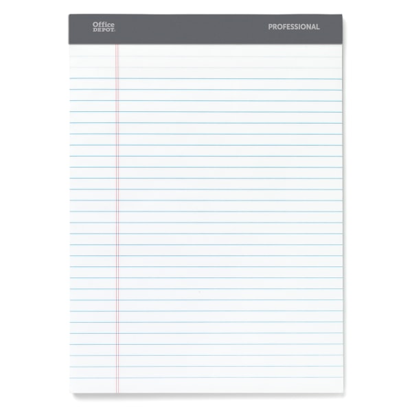 Professional Legal Pad, 8 1/2" x 11 3/4", Legal Ruled, 50 Sheets Per Pad, White, Pack Of 8 Pads