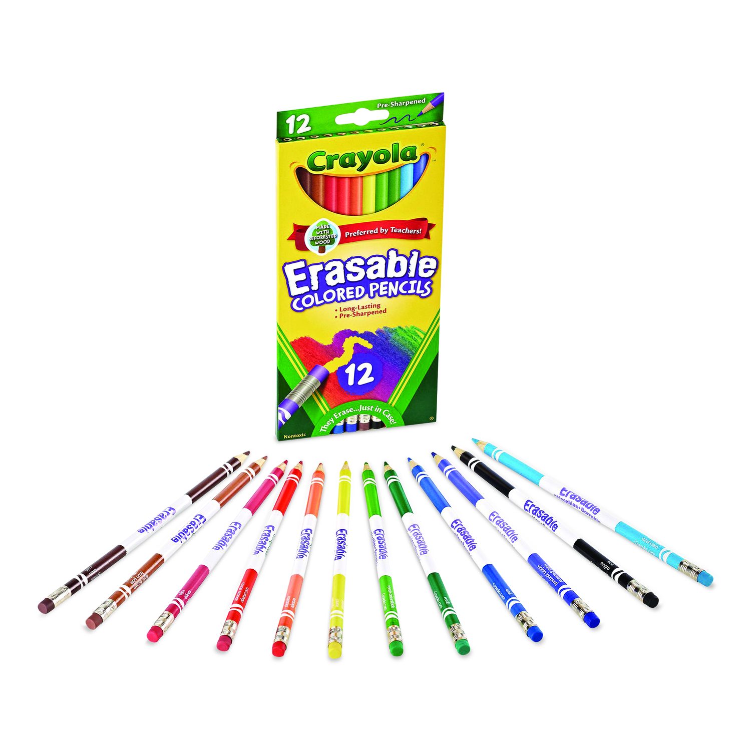 Crayola Erasable Colored Pencils, Pack Of 12 Pencils