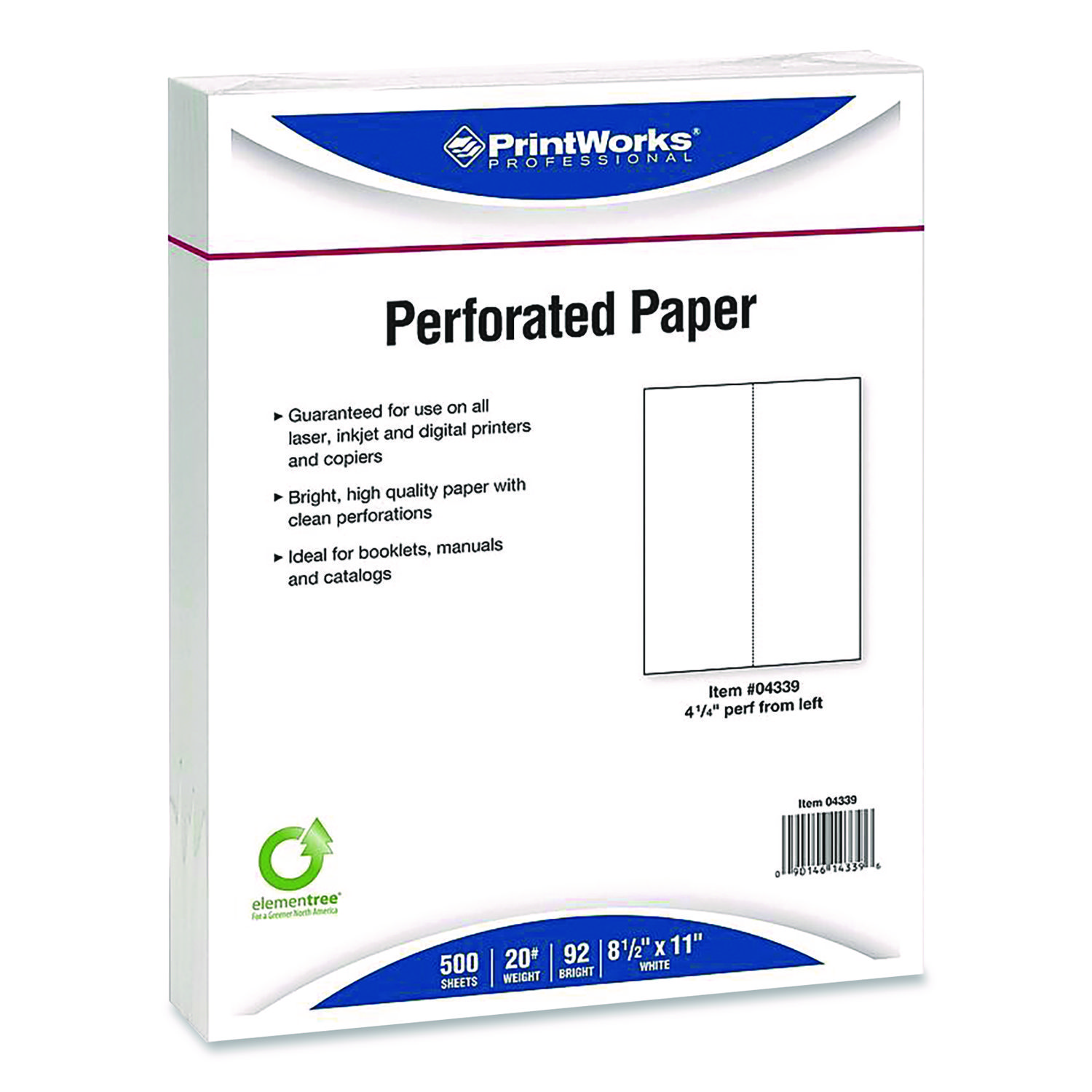 PrintWorks Professional Perforated Paper, 92 Bright, Perforated 4.25 ...