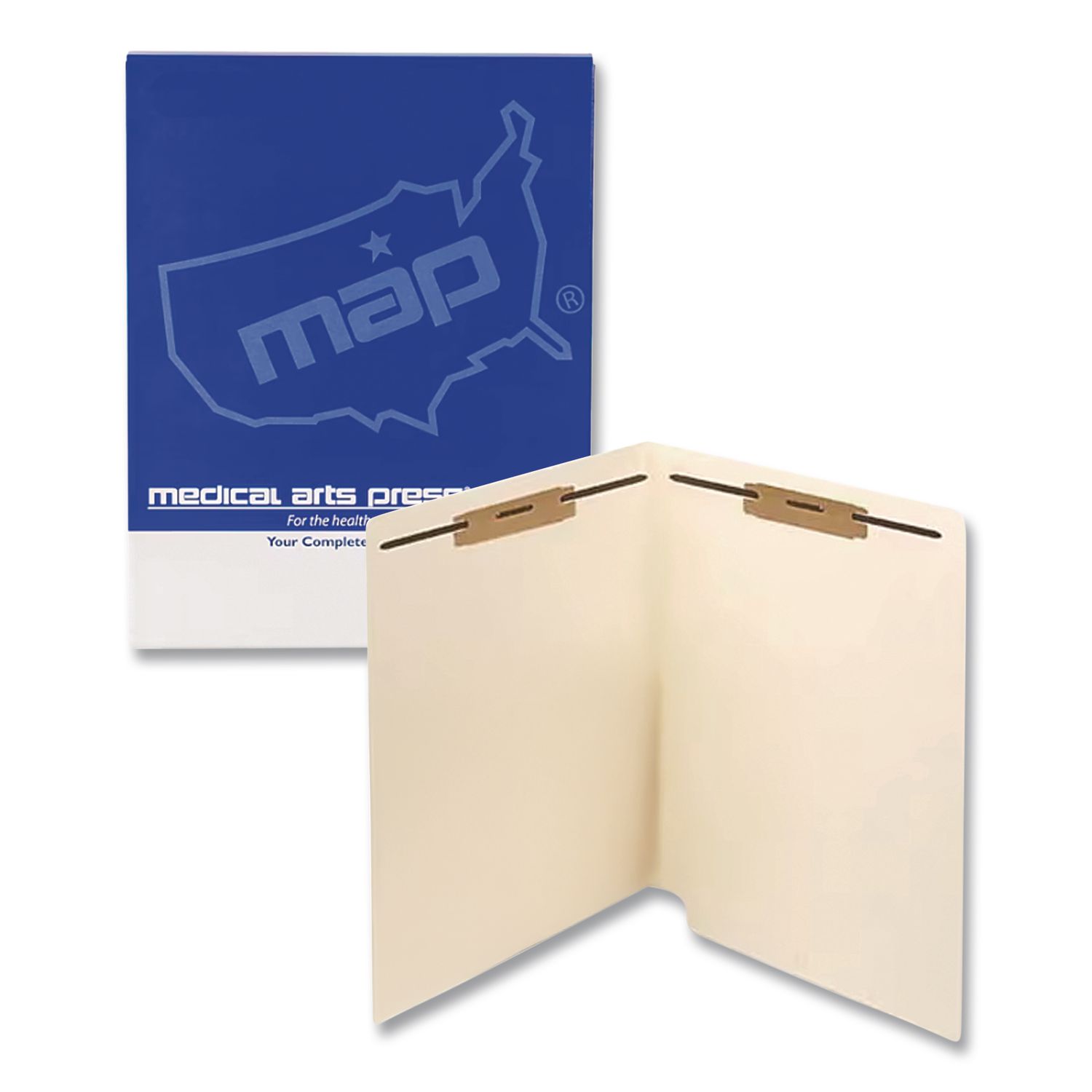 Medical Arts Press Heavy-Duty Top Tab Fastener Folders, 1/3-Cut Tab ...
