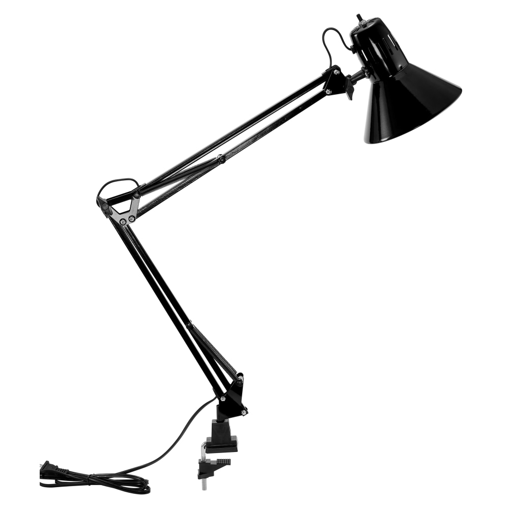 Bostitch Swing Arm LED Desk Lamp With Clamp, 36"H, Black