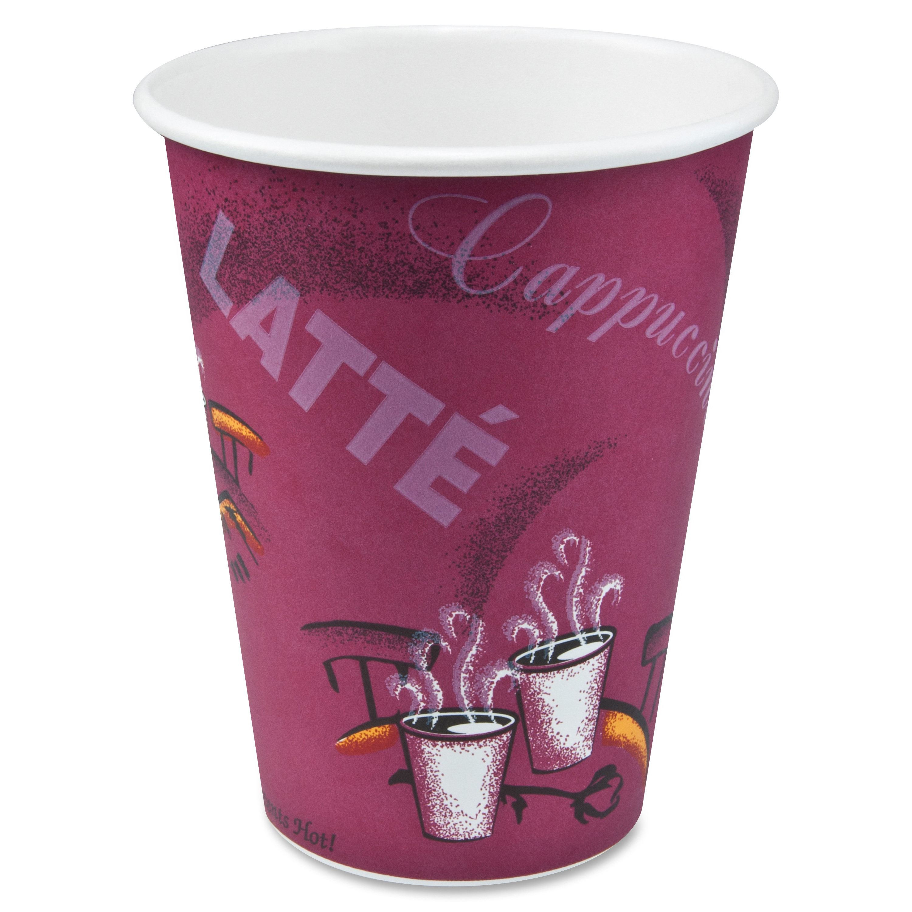 Solo 12 oz Paper Coffee Cups, Bistro Design, 50/Pack