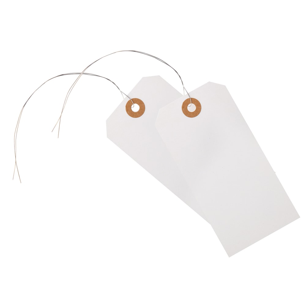 Shipping Tags With Wires 4 3 4 X 2 3 8 Pack Of 100 OfficeSupply