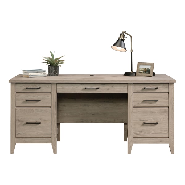 Sauder Summit Station 66"W Executive Desk, Laurel Oak