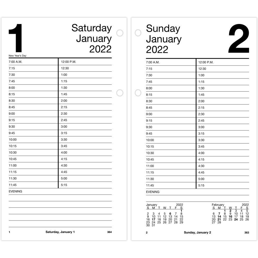 AT A GLANCE Daily Loose Leaf Desk Calendar Refill 4 1 2 X 8 January 