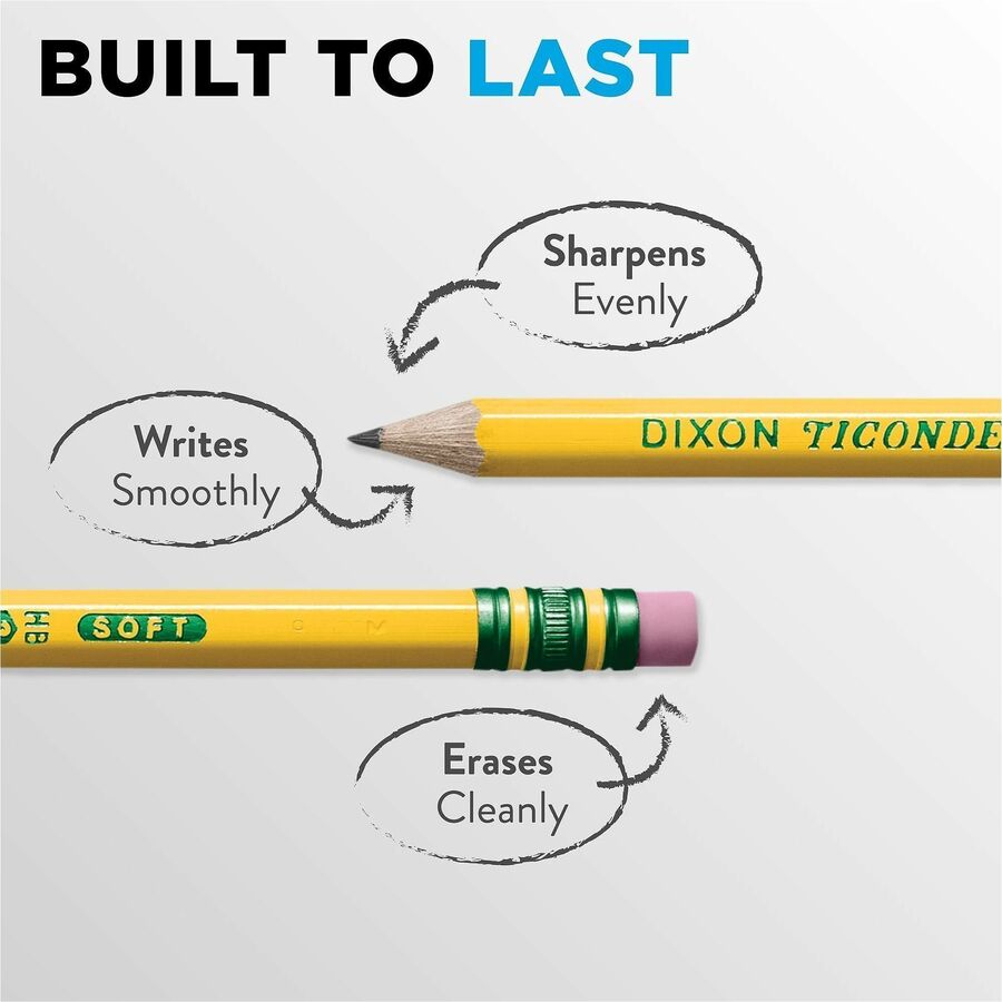 Ticonderoga #2 Pre-sharpened Pencils, 0.7 mm, Yellow, Pack Of 72