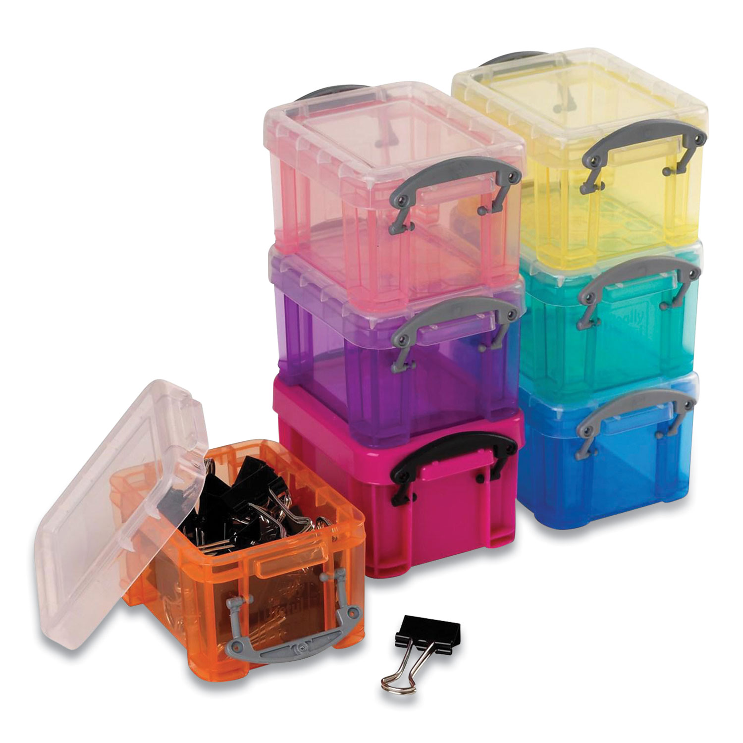 Really Useful Box SnapLid Storage Bin, 0.03 gal, 1.75" x 2.25" x 1.5