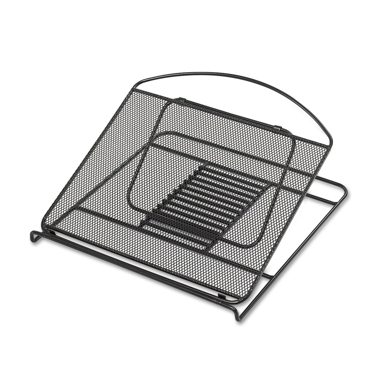 Safco Onyx Adjustable Steel Mesh Laptop Stand, 12 1/4 x 12 1/4 x 1, Black Safco Onyx Adjustable Steel Mesh Laptop Stand, 12 1/4 x 12 1/4 x 1, Black