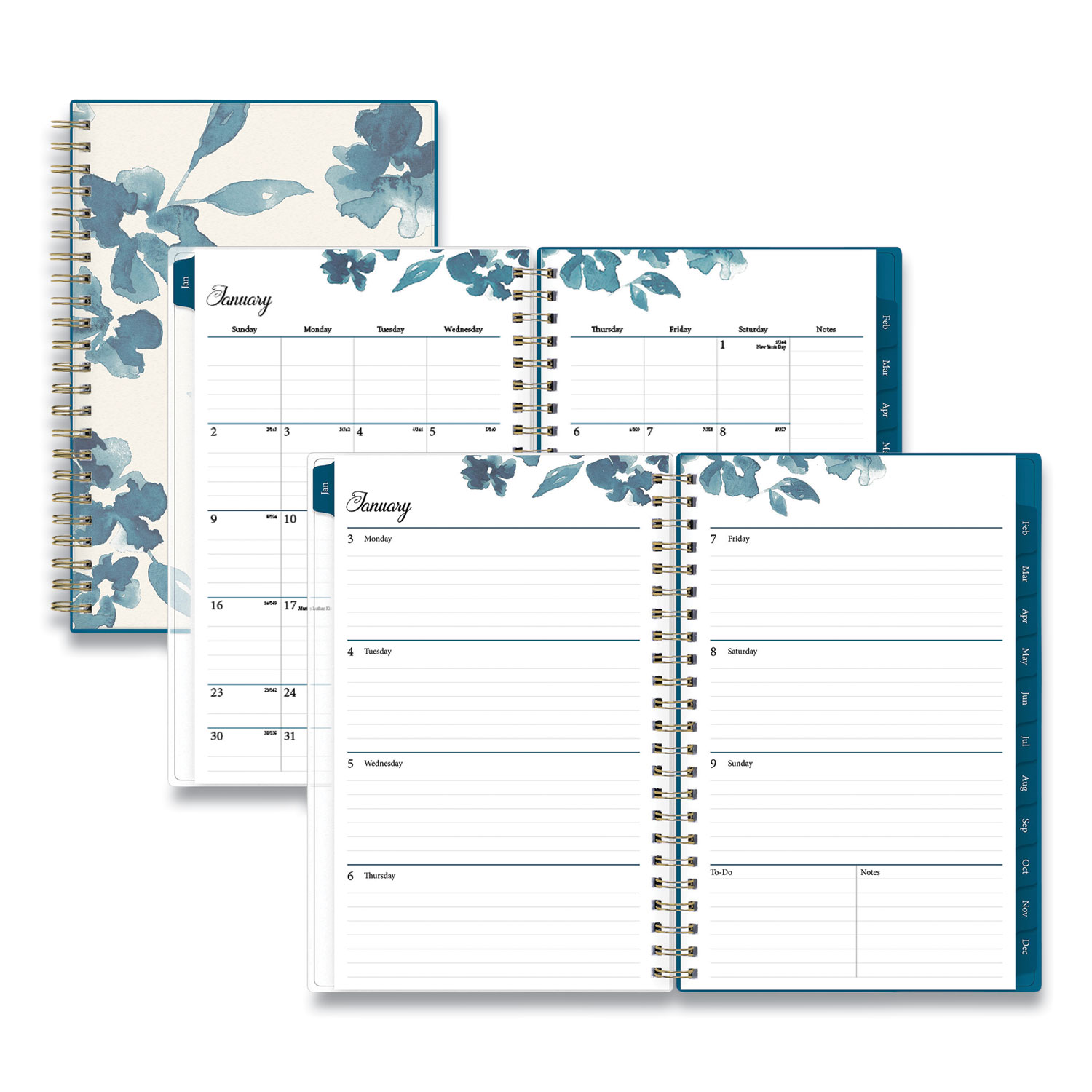 Blue Sky Frosted Weekly/Monthly Planner, 8 x 5, Bakah Blue, 2022