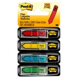 Post-it Flags, Assorted Primary Colors, .5" Wide, 35 Flags/Dispenser