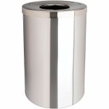 Genuine Joe Round Stainless-Steel Trash Receptacle, 30 Gallons, 27-3/4" x 18-3/4", Silver GJO58895