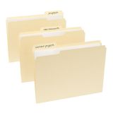 File Folders, 1/3 Cut, Letter Size, 30% Recycled, Manila, Pack Of 100 ...