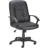 Realspace Densey Bonded Leather Mid Back Manager S Chair Black Silver Officesupply Com