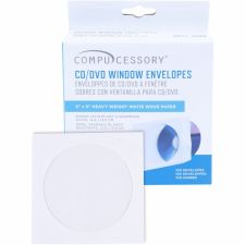 Compucessory CD/DVD White Window Envelopes - CD/DVD - 5