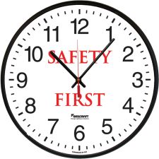 SKILCRAFT Safety First Message Wall Clock | OfficeSupply.com