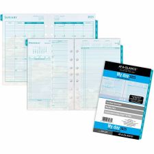 AAG381225 At-A-Glance 2024 Seascapes Daily Monthly Planner Page Refill Loose Leaf Daily Monthly Month January 2025 December 2025 Hourly Month Double Page Layout Sheet Size White Sheet