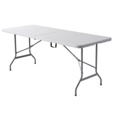 Molded Plastic Top Folding Table with Handles, 29