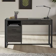 RealSpace DeJori 51”W Writing Desk, Charcoal | OfficeSupply.com