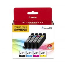 Canon CLI-281 ChromaLife 100+ Black And Cyan, Magenta, Yellow Ink Tanks ...