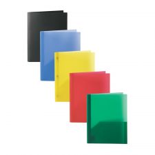 2-Pocket School-Grade Poly Folder with Prongs, Letter Size, Assorted ...