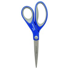 Westcott Preferred Bent Scissors - 8 Inch, Stainless Steel, Blue Handle, Right/Left Hand Use, Pointed Tip