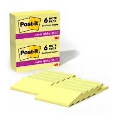 Post-it Super Sticky Notes, 12 Pads, 3 in x 5 in, 2x the Sticking Power ...