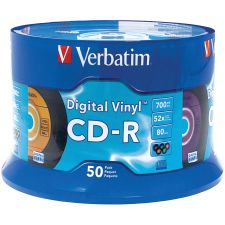 Verbatim CD-R 80min 52X with Digital Vinyl Surface - 50pk Spindle ...