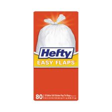 Hefty Easy Flaps Trash Bags, Tie-Flap, 13 gal, 23.75