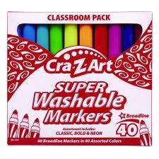 Cra-Z-Art Super Washable Markers, Broad Bullet Tip, Assorted