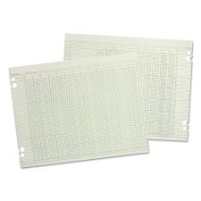 Wilson Jones Accounting Sheets, 36 Columns, 11 x 17, Green