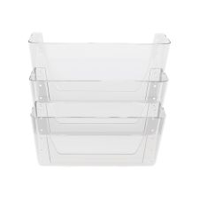 Stackable Wall File System Deflecto Stackable Wall Pocket File, 3 Pack, Clear | OfficeSupply.com