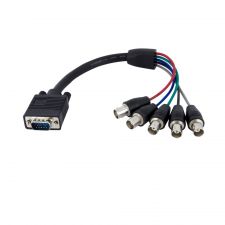 StarTech.com 1 ft Coax HD15 VGA to 5 BNC RGBHV Monitor Cable - Connect ...